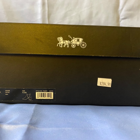 Coach Tia Ankle Slip On Suede Bootie In Wine Sz 8 FG2911 - Picture 15 of 15